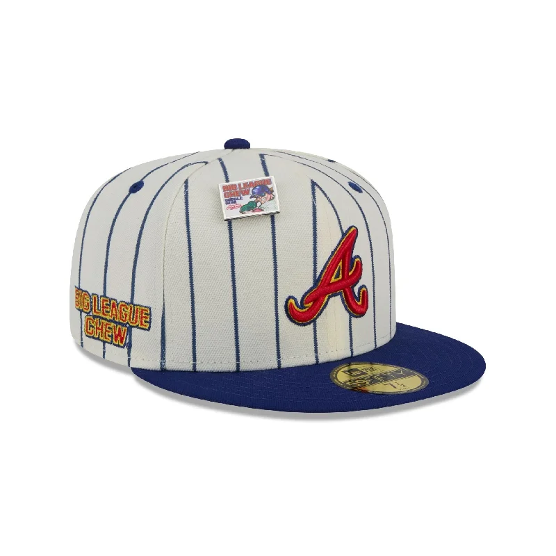 Men's casual chronograph watch-Big League Chew X Atlanta Braves Pinstripe 59FIFTY Fitted Hat