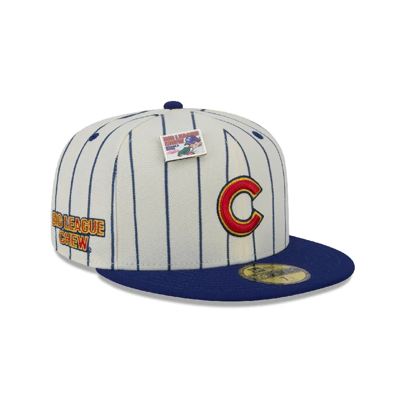 Men's slim knit beanie-Big League Chew X Chicago Cubs Pinstripe 59FIFTY Fitted Hat