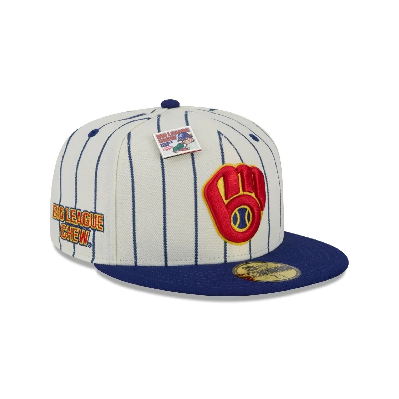 Men's durable bow tie accessory-Big League Chew X Milwaukee Brewers Pinstripe 59FIFTY Fitted Hat