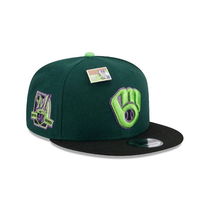 Men's luxury suede gloves-Big League Chew X Milwaukee Brewers Sour Apple 9FIFTY Snapback Hat