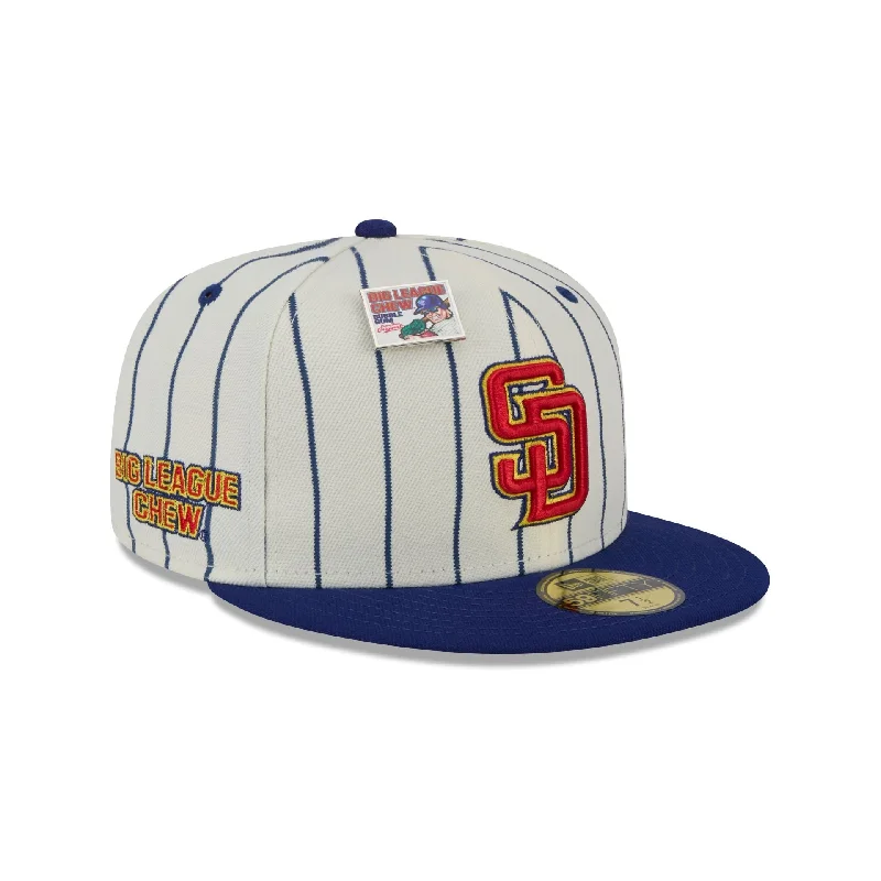 Men's leather bow tie accessory-Big League Chew X San Diego Padres Pinstripe 59FIFTY Fitted Hat