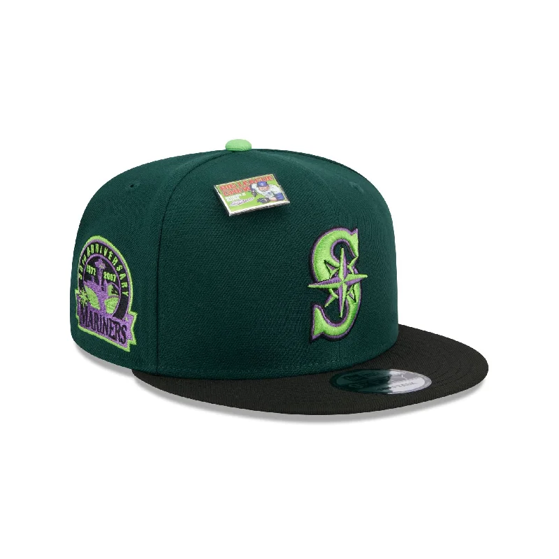 Men's breathable cardholder wallet-Big League Chew X Seattle Mariners Sour Apple 9FIFTY Snapback Hat