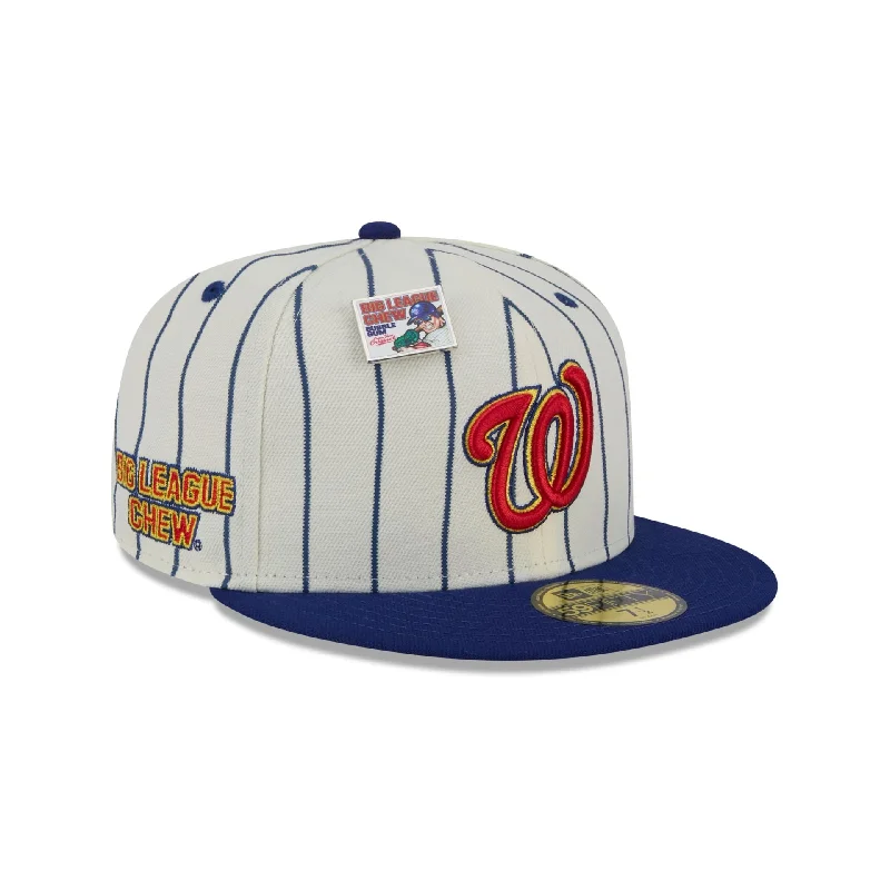 Men's stylish leather suspenders-Big League Chew X Washington Nationals Pinstripe 59FIFTY Fitted Hat