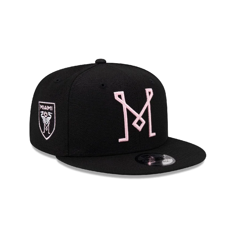 Men's modern aviator sunglasses-Inter Miami Basic Black 9FIFTY Snapback Hat