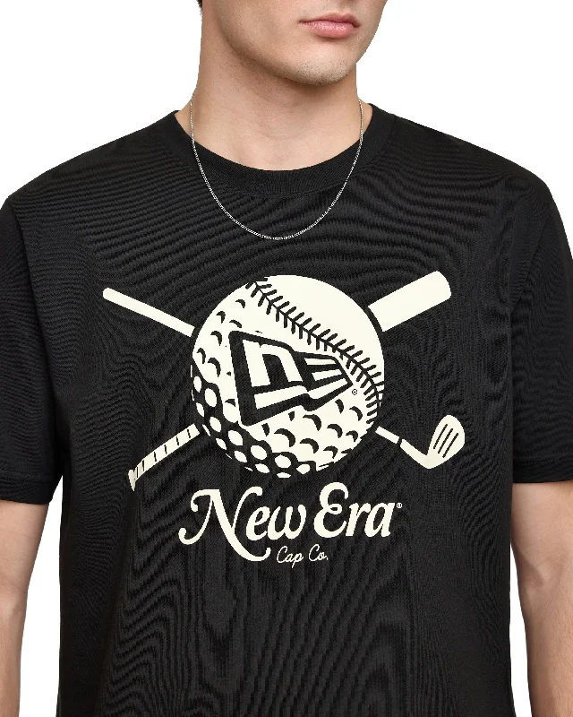 Men's soft patterned tie-New Era Cap Fairway Black T-Shirt