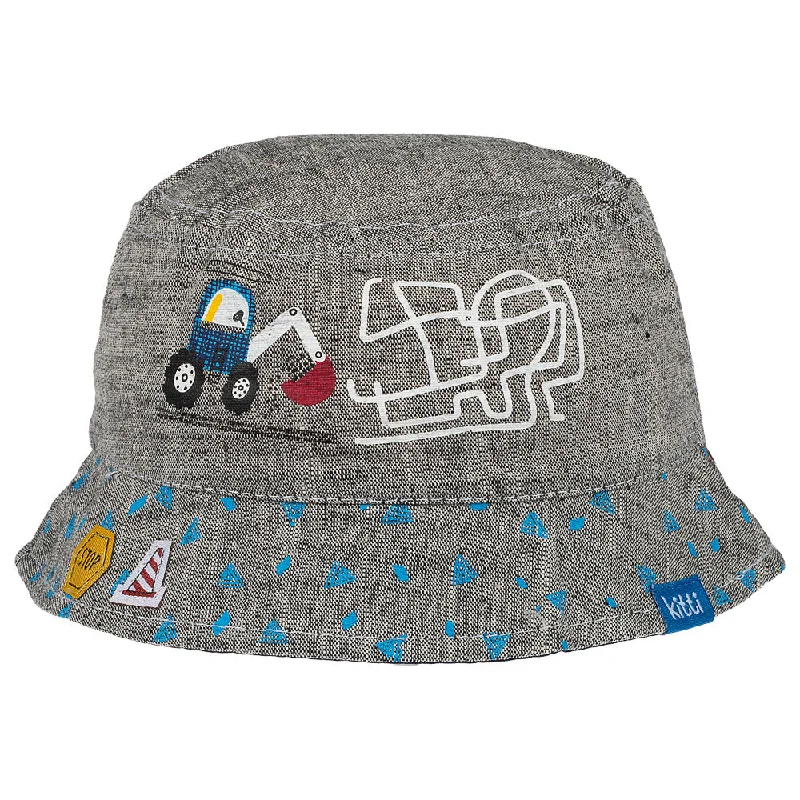 Men's casual bifold wallet-Backhoe Loader Embroidery - Infant Boy Bucket Hat  0-18 Months