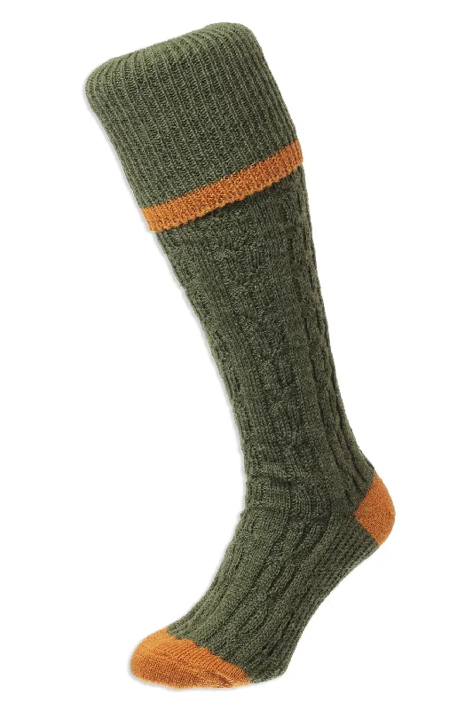 Men's elegant scarf accessory-HJ Hall Cushion Foot Long Sock | Cable Stripe