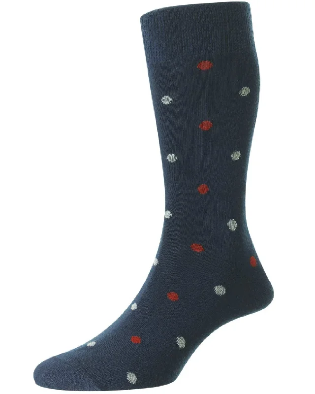 Men's stylish trucker hat-HJ Hall Multi Spot Comfort Top Socks