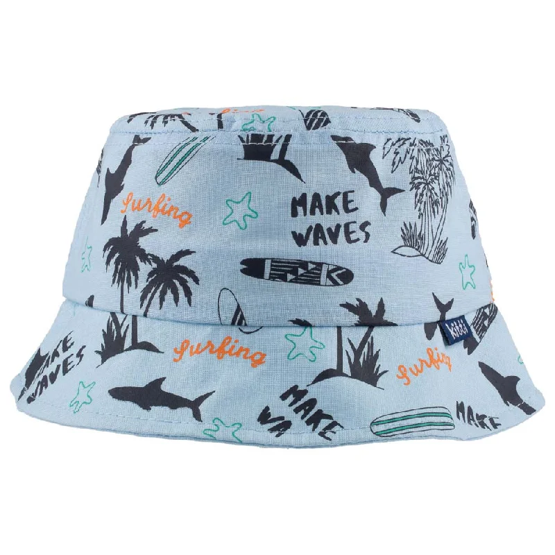 Men's slim trucker hat-Make Waves Surfing Coconut Tree Beach - Baby Fedora Hat 1-3 Years