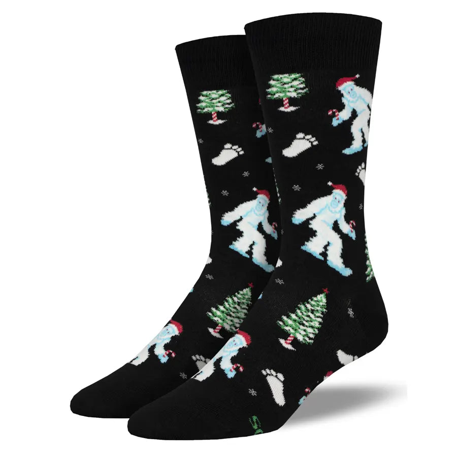 Men's breathable bamboo socks-Men's Is It Christmas Yeti? Socks