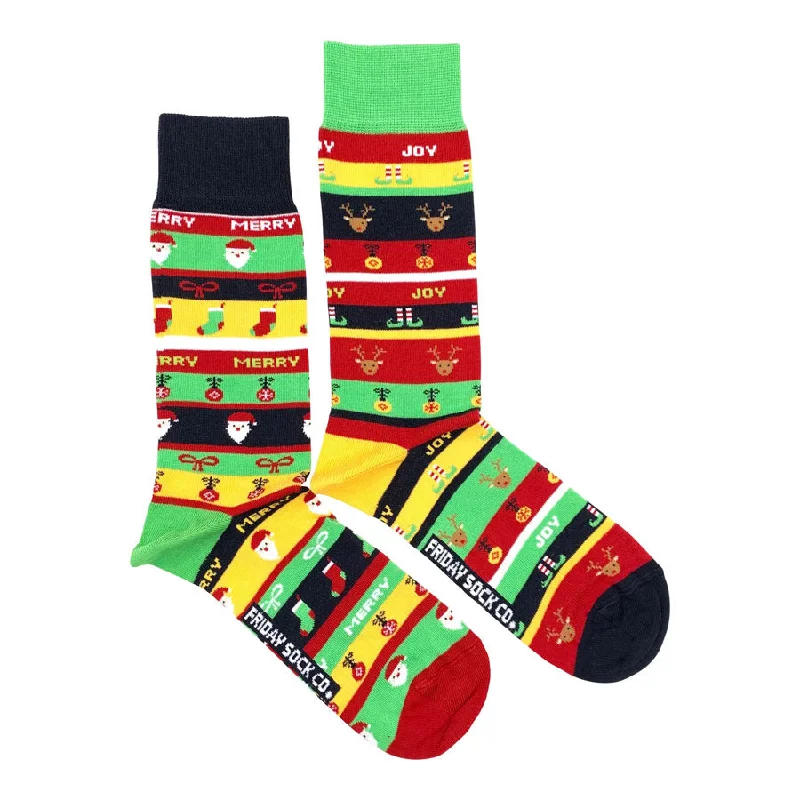 Men's stylish trucker hat-Men's Ugly Christmas Jumper Socks