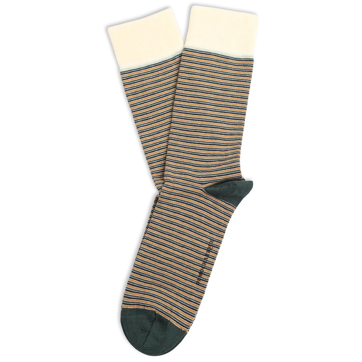 Men's leather bow tie accessory-Originals Ultralight Stripes Socks (Forrest Green + Honey + Navy + Off White)