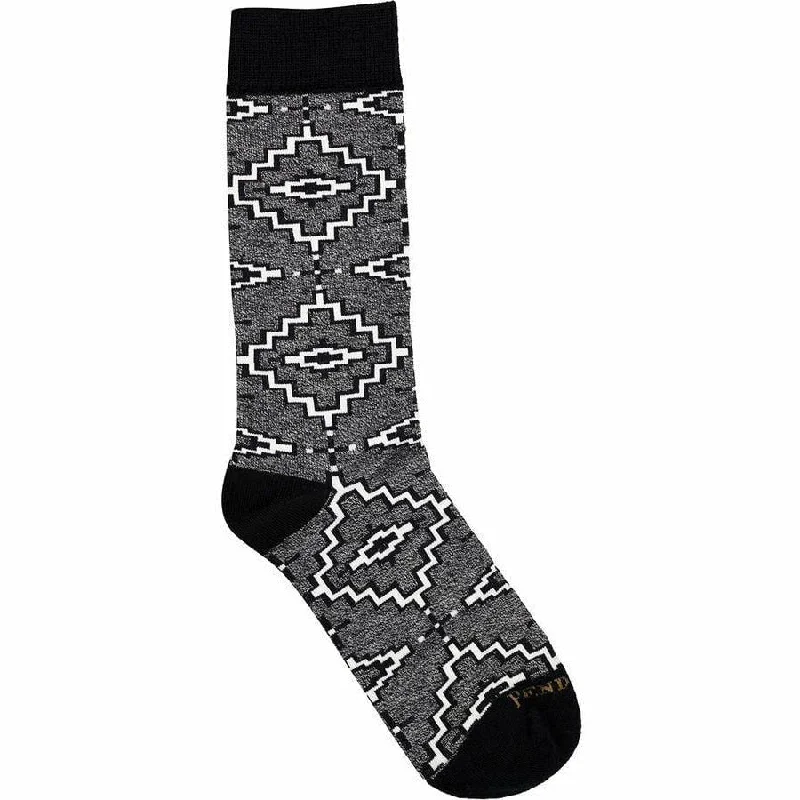 Men's leather bamboo socks-Pendleton Geo Crew Socks