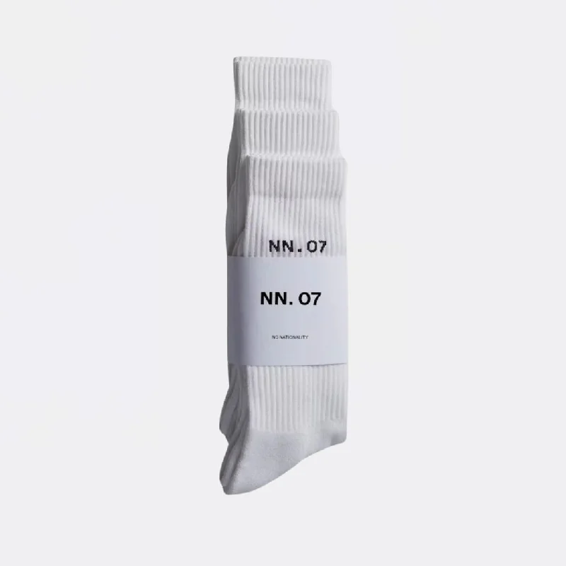 Men's slim knit beanie-Tennis Sock 9063 3-Pack (White)