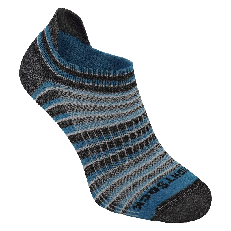 Men's leather bamboo socks-Wrightsock Coolmesh II Stripes Tab Anti-Blister Socks