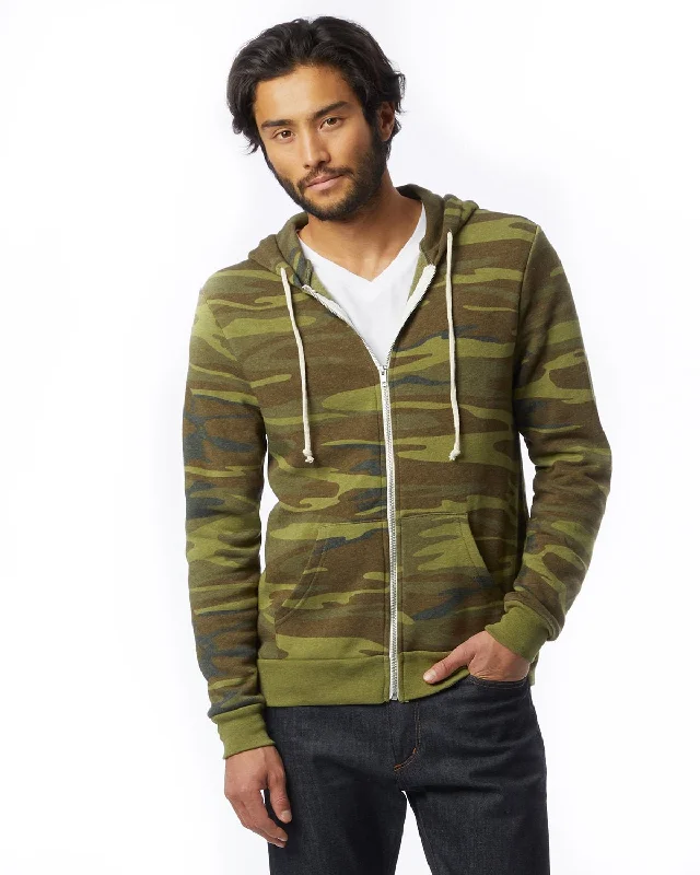 Men's stylish cropped hoodie-Alternative AA9590 Men's Rocky Eco-Fleece Zip Hoodie