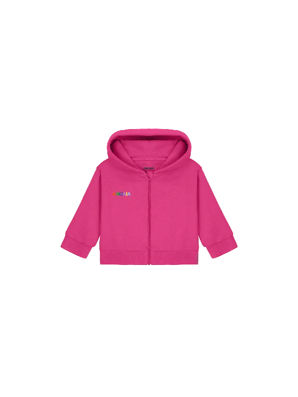 Men's soft cropped hoodie-Baby 365 Midweight Pangaia Zip Up Hoodie—tourmaline pink