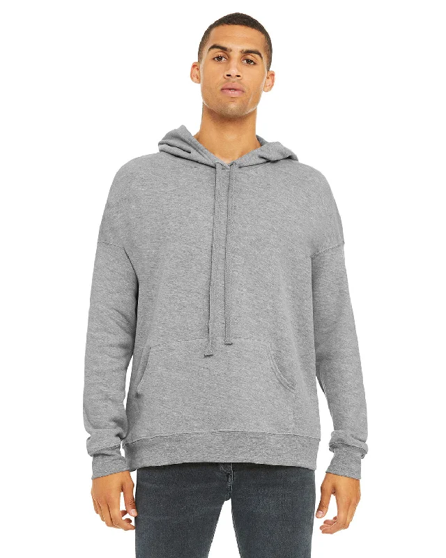 Men's durable heather zip hoodie-Bella + Canvas 3729 Unisex Sponge Fleece Pullover DTM Hoodie