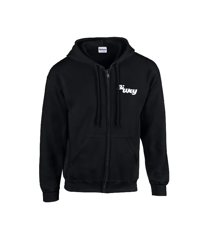 Men's warm heather hoodie-Biway Zip Hoodie