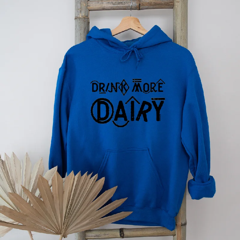 Men's warm sherpa sweatshirt-Branded Drink More Dairy Hoodie (S-3XL) Unisex - Multiple Colors!