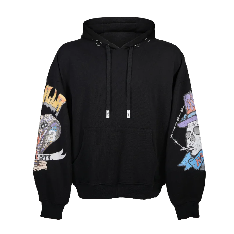 Men's warm heather hoodie-CROWN ROYALE EXTRA OVERSIZED HOODIE