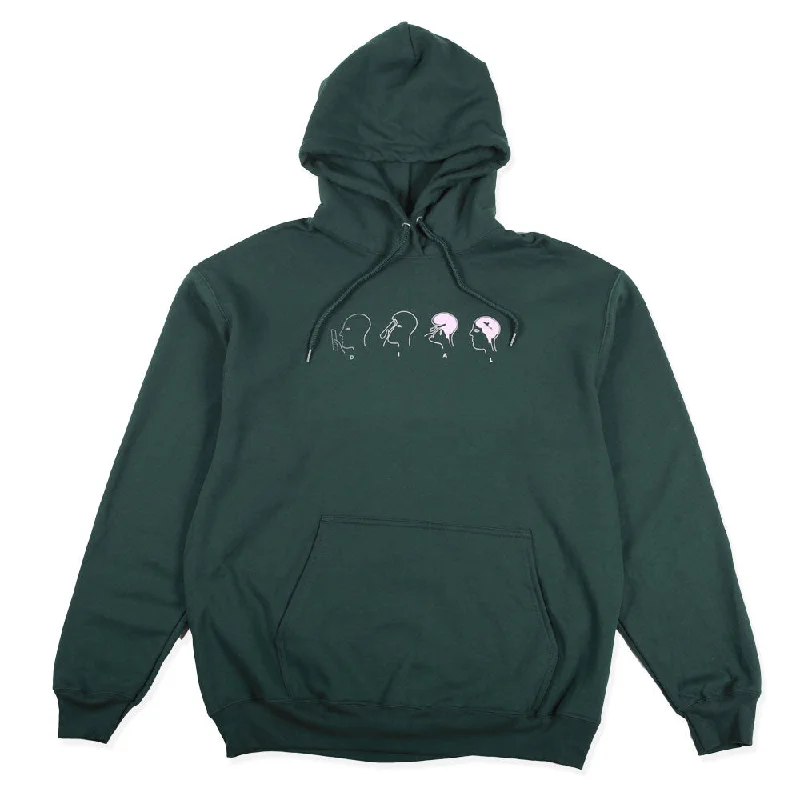 Men's slim performance hoodie-Dial Tone Wheel Co. BRAINWASH Hoodie Forest