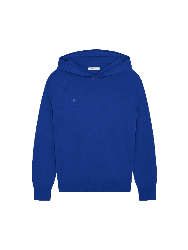 Men's soft heather hoodie-Womens DNA Regenerative Merino Wool Hoodie—earth blue