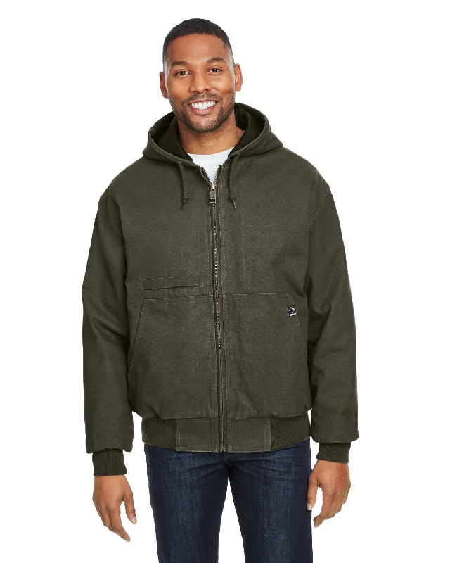 Men's stylish heather hoodie-Dri Duck 5034 Men's Laramie Canvas Hooded Jacket