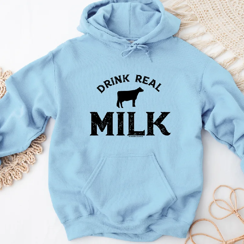 Men's soft fleece zip hoodie-Drink Real Milk Hoodie (S-3XL) Unisex - Multiple Colors!