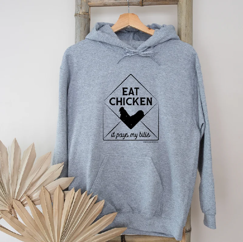 Men's durable kangaroo hoodie-Eat Chicken It Pays My Bills Hoodie (S-3XL) Unisex - Multiple Colors!