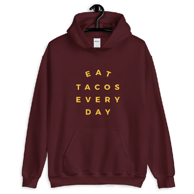 Men's warm sherpa sweatshirt-Eat Taco Every Day Pullover Hoodie