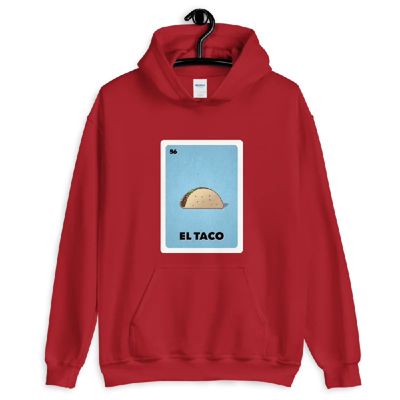 Men's durable heather zip hoodie-El Taco Loteria Card Pullover Hoodie