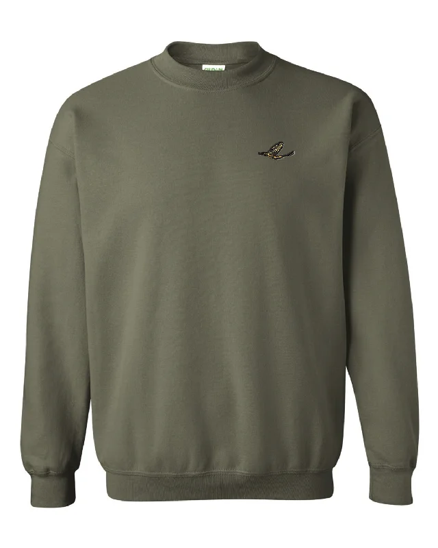 Men's breathable kangaroo hoodie-Fishfly Crewneck