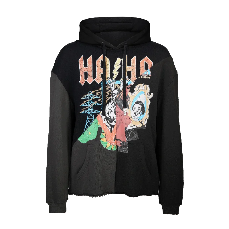 Men's warm sherpa hoodie-HACULLA IN CONCERT CUT-UP HOODIE