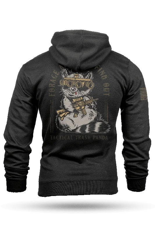 Men's cozy ribbed zip hoodie-Tactical Trash Panda - Hoodie