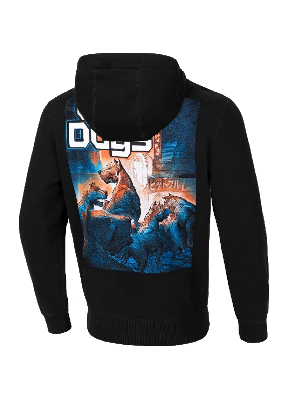 Men's cozy jersey hoodie-Men's Hoodie City Of Dogs