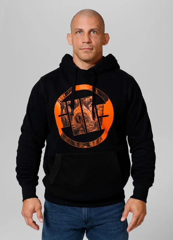 Men's stylish ribbed hoodie-Men's Hoodie Orange Dog 24