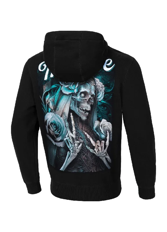 Men's trendy heather hoodie-Men's Hoodie Santa Muerte