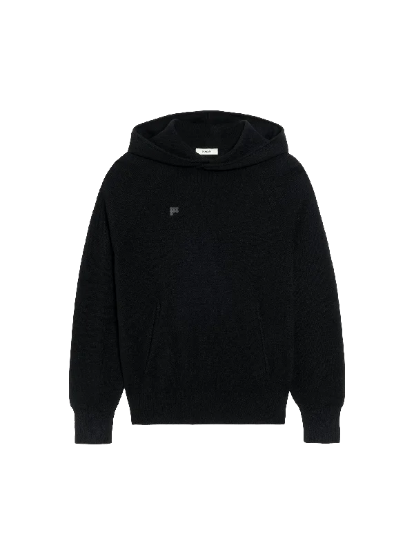 Men's breathable performance hoodie-Womens Recycled Cashmere Hoodie—black