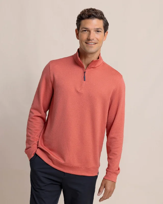 Men's breathable ribbed zip hoodie-Schooner Quarter Zip