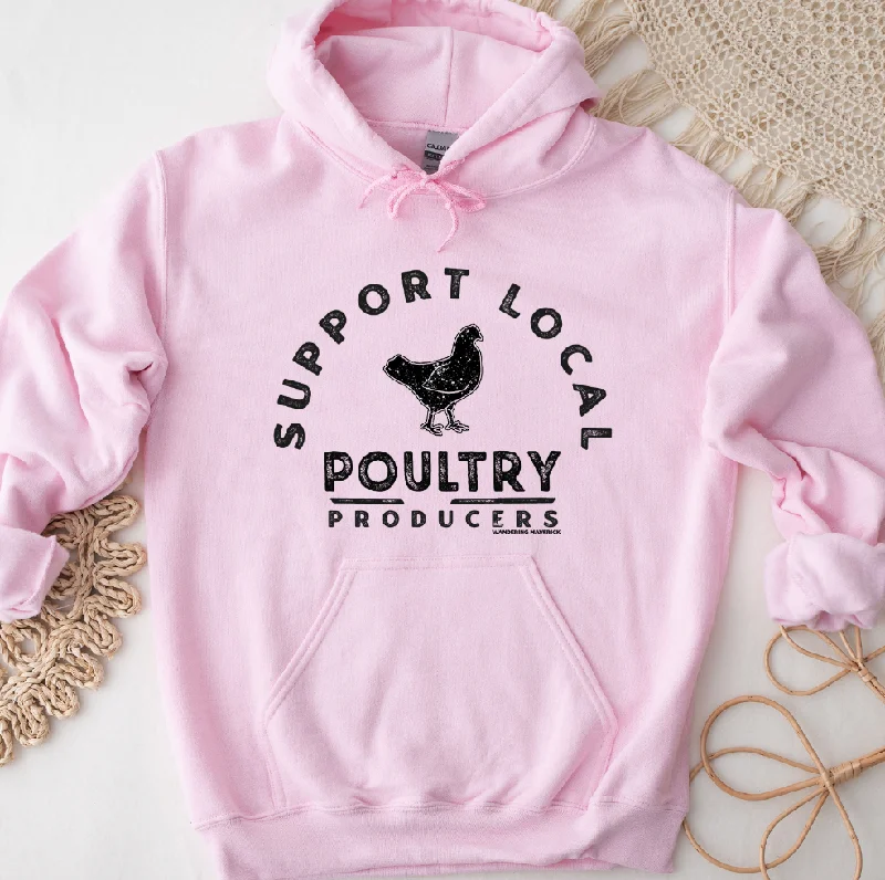 Men's slim heather hoodie-Support Local Poultry Producers Hoodie (S-3XL) Unisex - Multiple Colors!