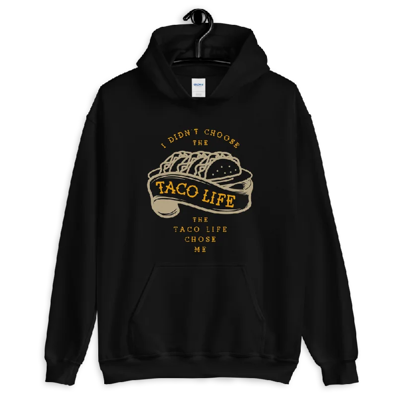 Men's casual kangaroo hoodie-Taco Life Pullover Hoodie