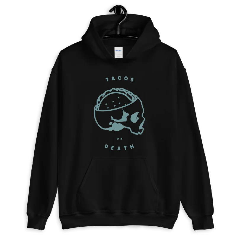 Men's modern sherpa hoodie-Tacos or Death 2 Hoodie