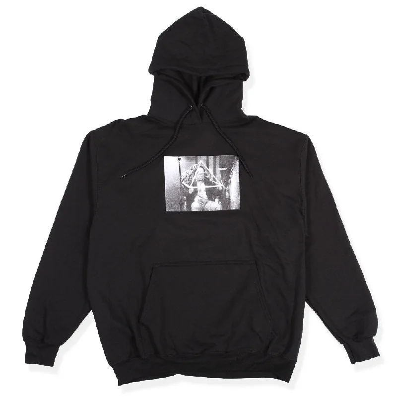 Men's cozy cropped zip hoodie-Theories Trinity Of Costanza Hoodie Black