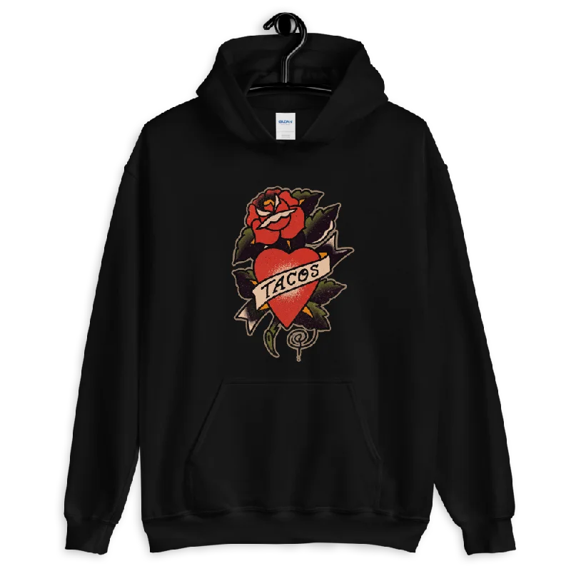 Men's modern cropped hoodie-Traditional Tacos Hoodie