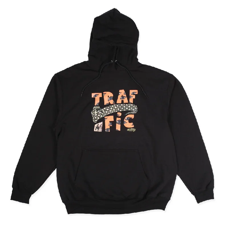 Men's warm sherpa sweatshirt-Traffic Skateboards Slipstream Hoodie Black