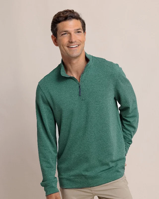 Men's slim ribbed hoodie-Whyche Interlock Heather Quarter Zip