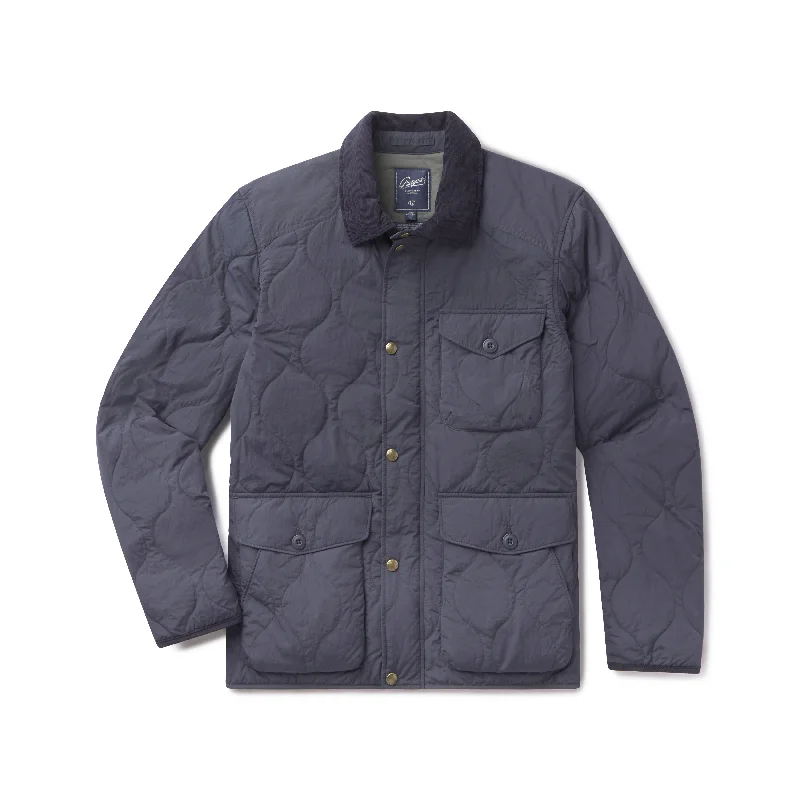 Men's classic waxed jacket-Andrew Lightweight Quilted Jacket - Navy