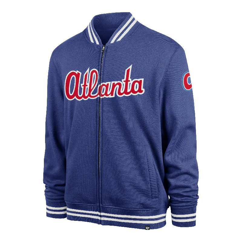 Men's waterproof waxed jacket-ATLANTA BRAVES COOPERSTOWN WAX PACK PRO CAMDEN '47 TRACK JACKET