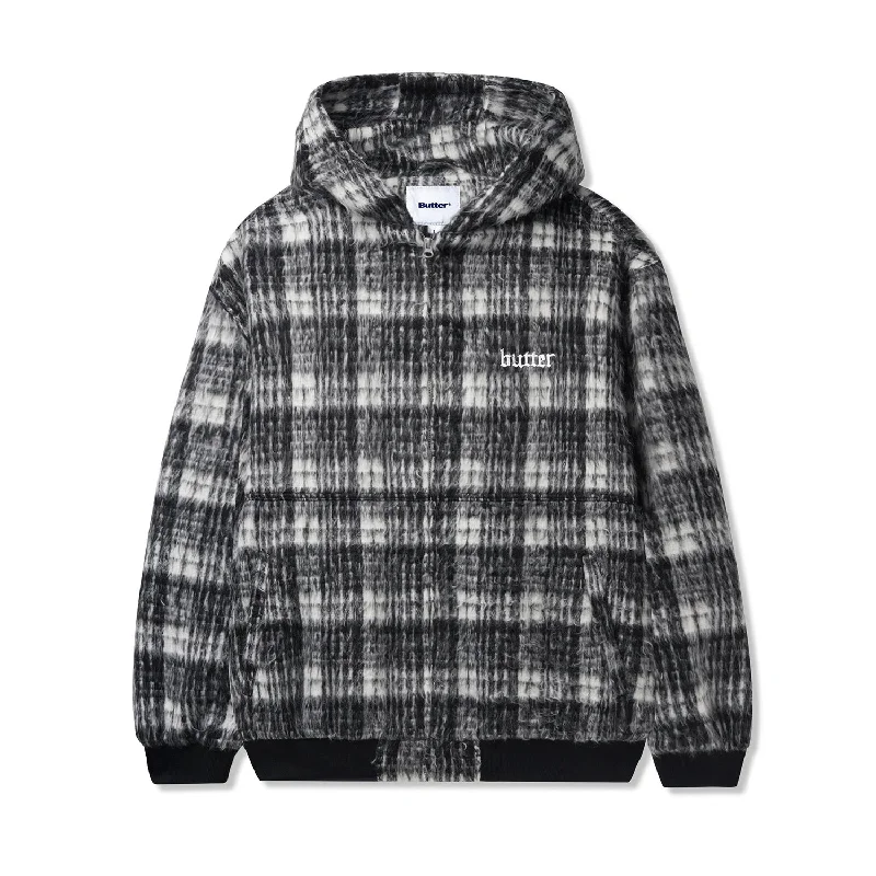 Men's breathable down jacket-Butter Goods Heavy Plaid Work Jacket - Black/White